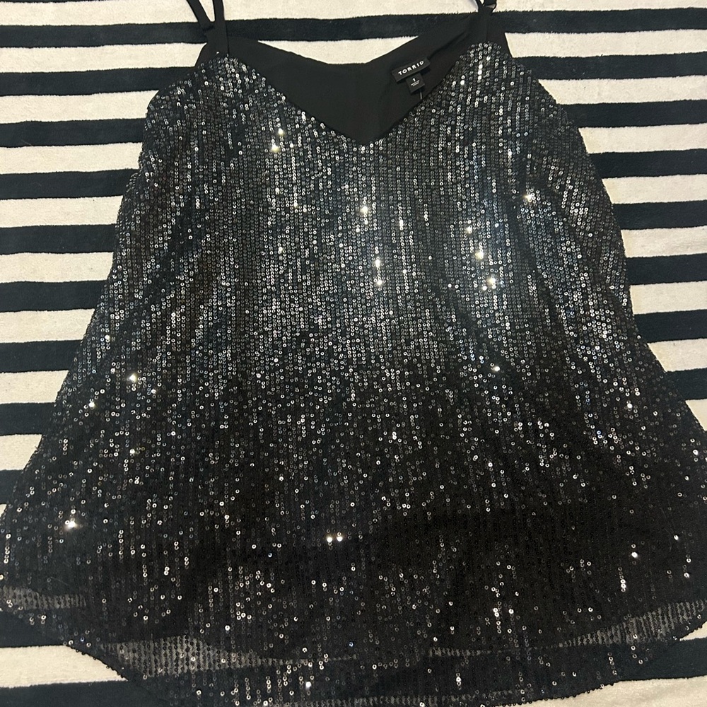 Torrid Black Sequin Tank Top NWT
